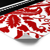 座席表8表（赤）黒ダマスク ポスター (角)