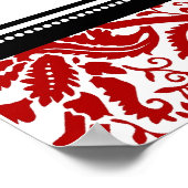 座席表8表（赤）黒ダマスク ポスター (角)