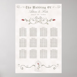座席表81-120 エレガント| Red Rose結婚's ポスター