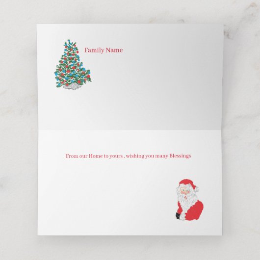 座席表:ようこそ私たちの家へ – メリークリスマス プレイスカード (内部開封)