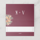 座席表-エレガントフローラバーガンディデザイン プレイスカード (外部開封)