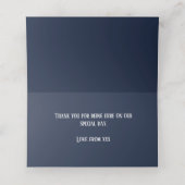 座席表-エレガントフローラブルー結婚のデザイン プレイスカード (内部開封)