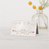 座席表 |エレガント美しいの赤い結婚バラ プレイスカード (正面)