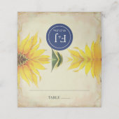 座席表、エ結婚スコートカード、ヒマワリ、ブルー プレイスカード (外部開封)