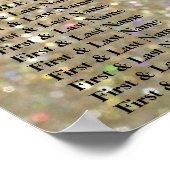 座席表 - ゴールド グリッター ファブ ポスター (角)