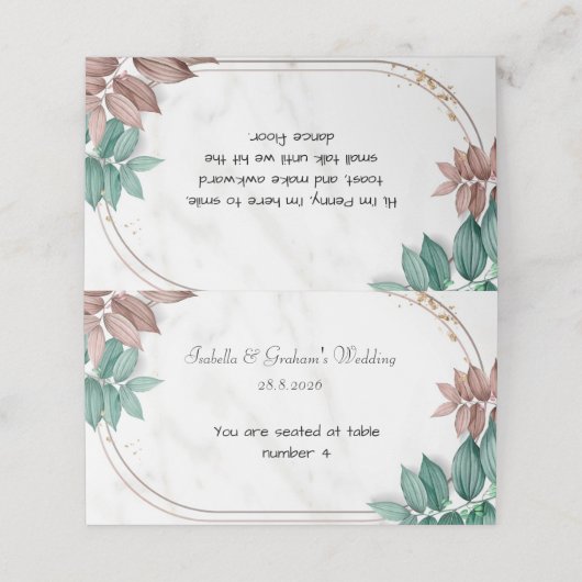 座席表-シンプルデザイン プレイスカード (外部開封)