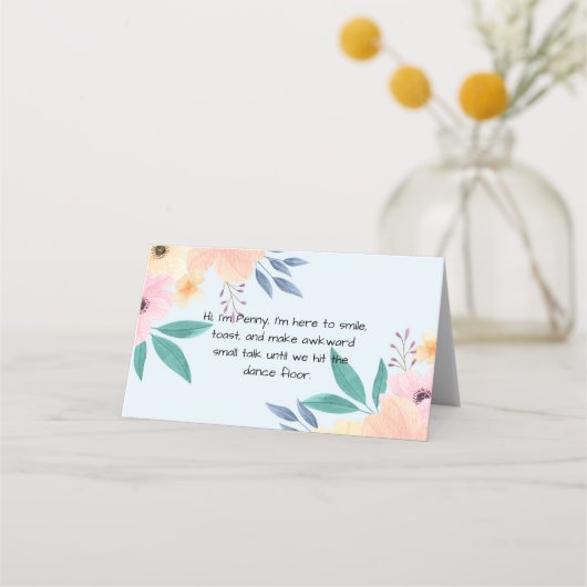 座席表-シンプル花デザイン プレイスカード (裏面)