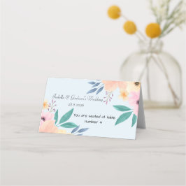 座席表-シンプル花デザイン プレイスカード