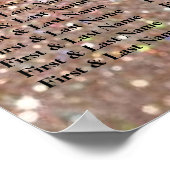 座席表 - ローズゴールド グリッター ファブ ポスター (角)