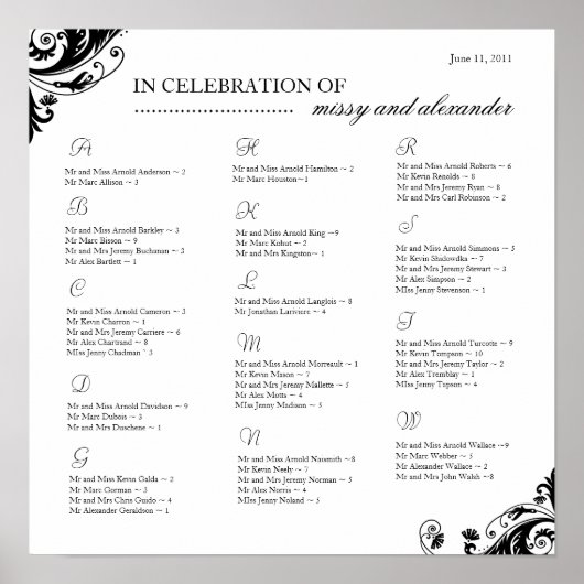 座席配置図～カスタム ポスター (正面)