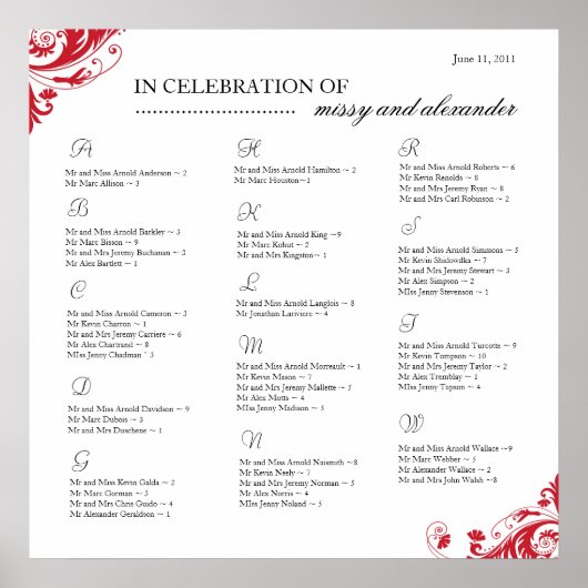 座席配置図 ポスター (正面)