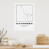 座標を持つミニマルなKatoombaマップ | ポスター (キッチン)