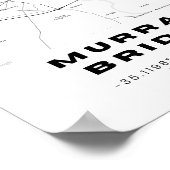 座標を持つ最小限のマレー橋の地図 ポスター (角)