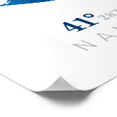 座標を持つ青い水色のナンタケットマップ ポスター (角)