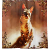 座猫 シャワーカーテン (正面)