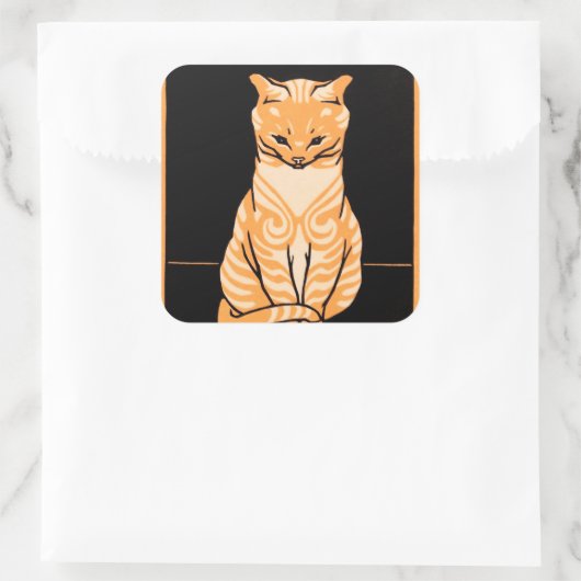 座猫 スクエアシール (バッグ)