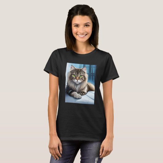 座猫 Tシャツ (正面フル)