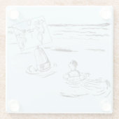 座礁させる ガラスコースター (裏面)