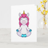 座禅するユニコーン カード (黄色い花)