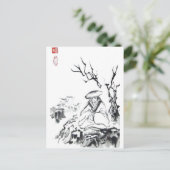 座禅を組む侍のポストカード ポストカード (スタンド正面)