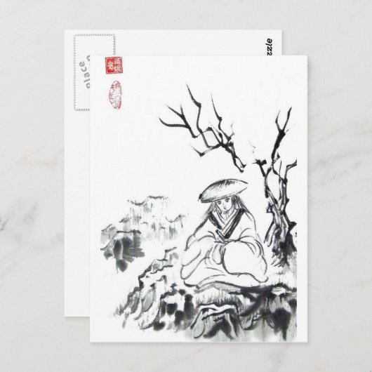 座禅を組む侍のポストカード ポストカード (正面/裏面)