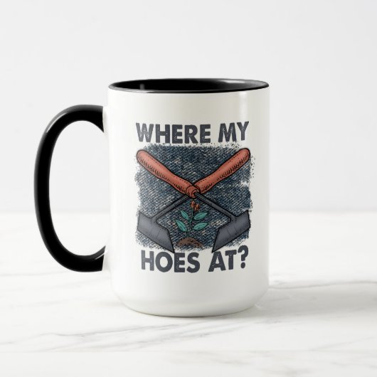 庭いじりが大好きなおもしろい場所 マグカップ (左)