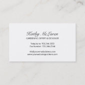 庭いじりをし、名刺を美化します 名刺 (裏面)