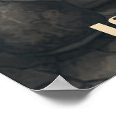 庭おもしろいの可愛い黒猫 ポスター (角)