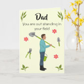 庭おもしろい園父の日札 カード (黄色い花)