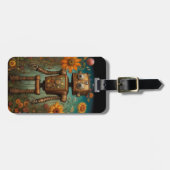 庭お洒落ロボット |デジタルアート ラゲッジタグ (正面横)