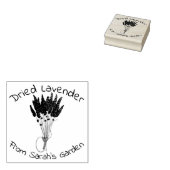 庭からラバンデュラ乾燥ラベンダーの束 ラバースタンプ (押印)