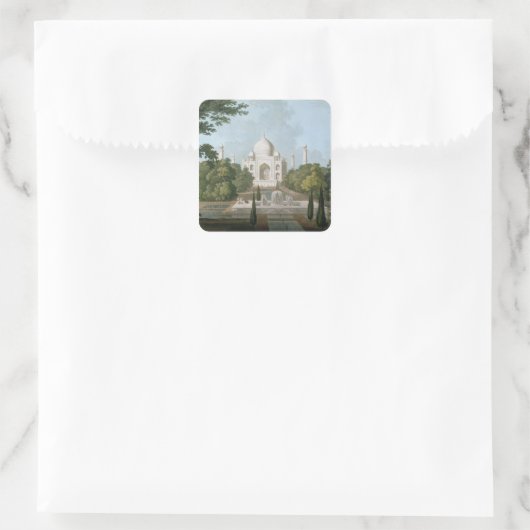 庭から出たアグラのタジマハル スクエアシール (バッグ)