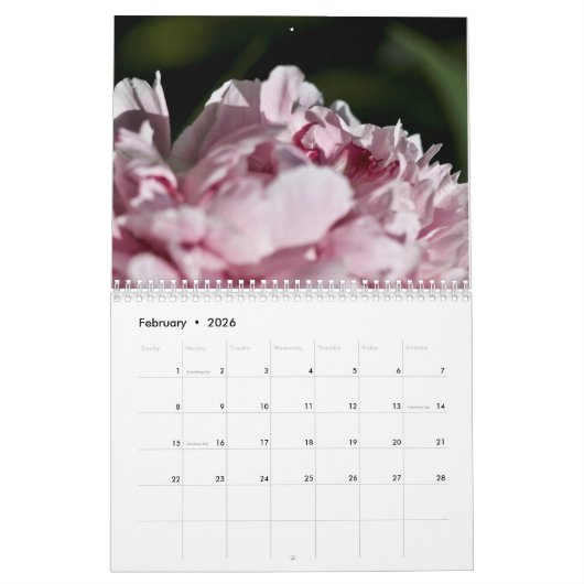 庭から牡丹をカレンダー カレンダー (2月 2026)