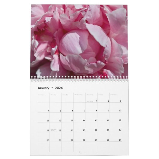 庭から牡丹をカレンダー カレンダー (1月 2026)