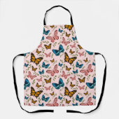 庭かわいらし模様の蝶 エプロン (正面)