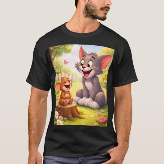 庭でのひとときの喜び Tシャツ (正面)