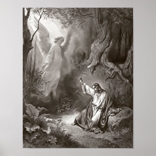 庭での苦痛の再生宗教プリント ポスター (正面)