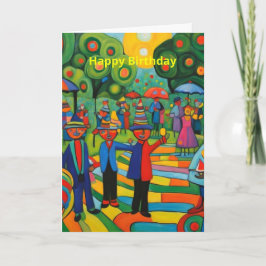 庭での誕生日パーティー カード
