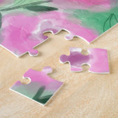 庭でほこりっぽいピンクのかわいらしバラ ジグソーパズル (側面)