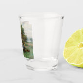 庭でコーヒーを飲む(フランスの風景) ショットグラス (右)