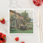 庭でコーヒーを飲む(フランスの風景) スタンダードランチョンナプキン (インサイチュ)