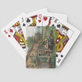 庭でコーヒーを飲む(フランスの風景) トランプ