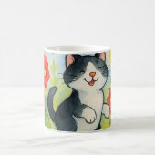 . .庭でゴロゴロする田舎猫 コーヒーマグカップ (中央)