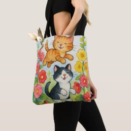 . .庭でゴロゴロする田舎猫 トートバッグ