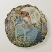 庭でジヴェルニーbyフレデリック・フリセケ ラウンドクッション (裏面)