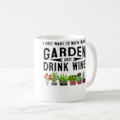 庭で仕事がしたい+ワインを飲むギフト コーヒーマグカップ (正面右)
