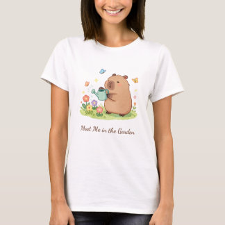 庭で会いましょう – かわいいガーデニングカピバラ Tシャツ