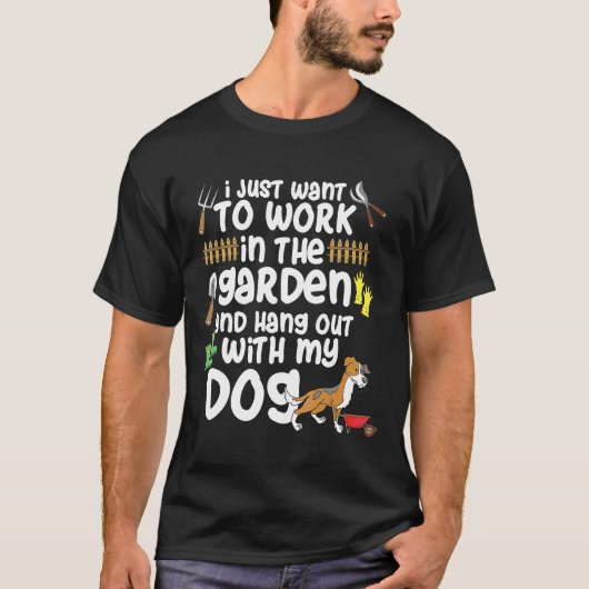 庭で働くガーデナーと私のD Tシャツ (正面)