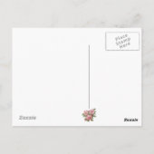 庭で土が笑う – ピケットフェンス ポストカード (裏面)