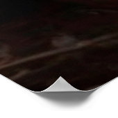 庭で子猫を昼寝させる油絵 ポスター (角)